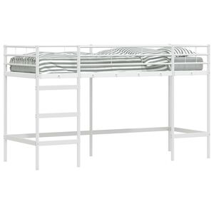 vidaXL Bērnu loft gultas rāmjis Vienkrāsains Balts 75 x 190 cm Tērauds