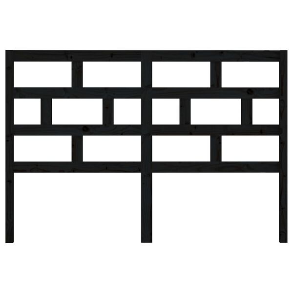 vidaXL gultas galvgalis, melns, 156x4x100 cm, priedes masīvkoks