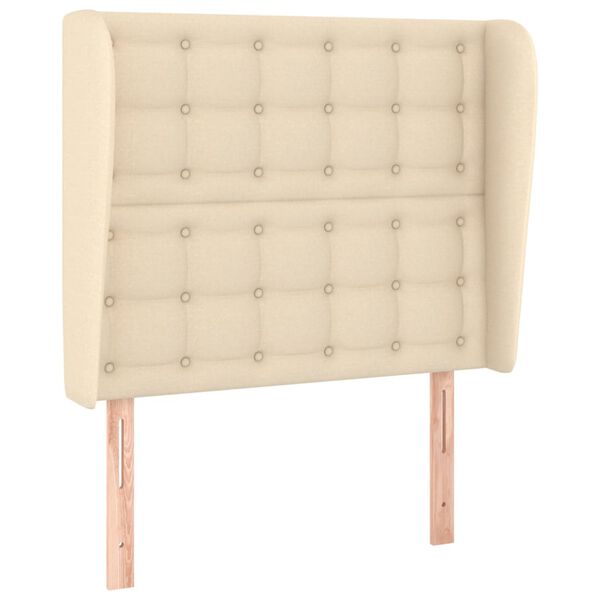 vidaXL galvgalis ar malām, 83x23x118/128 cm, krēmkrāsas audums