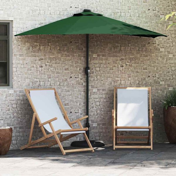 vidaXL Dārza parasols Zaļa 294 x 150 x 223 cm Poliesters un tērauds