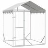 vidaXL suņu voljērs ar jumtu, sudraba krāsā, 2x2x2,5m, cinkots tērauds