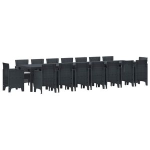 vidaXL Dārza ēdamkomplekts ar spilveniem 17 pcs Antracīts PP