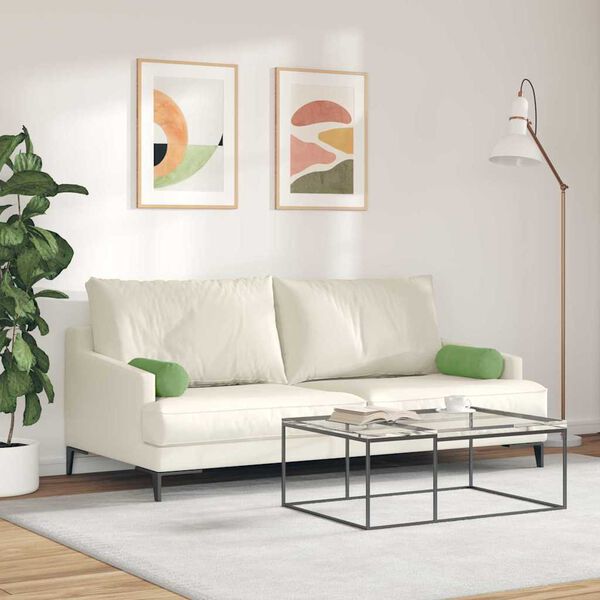 vidaXL Spilveni 2 pcs Gai&scaron;i zaļa &Oslash; 15 x 40 cm Korduroja audums