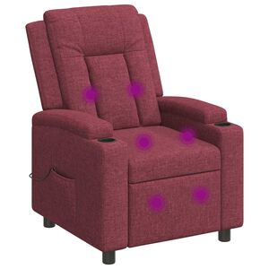 vidaXL Masāžas atpūtas krēsls Vīna sarkans 75 x 95 x 100 cm Audums