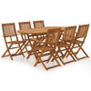 vidaXL 7-daļīgs dārza mēbeļu komplekts, saliekams, akācijas masīvkoks