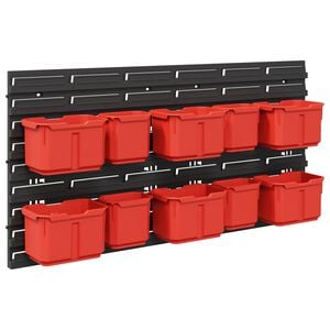 vidaXL Konteineru statīvs Melns un sarkans 77,5 x 2 x 39 cm PP