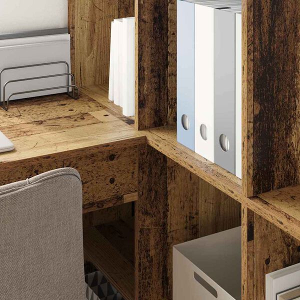 vidaXL Stūra rakstāmgalds Vecs koks 101,5 x 149,5 x 149,5 cm