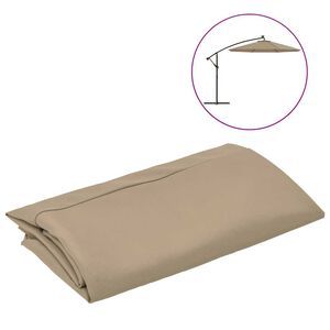 vidaXL rezerves audums dārza saulessargam, pelēkbrūns, 300 cm