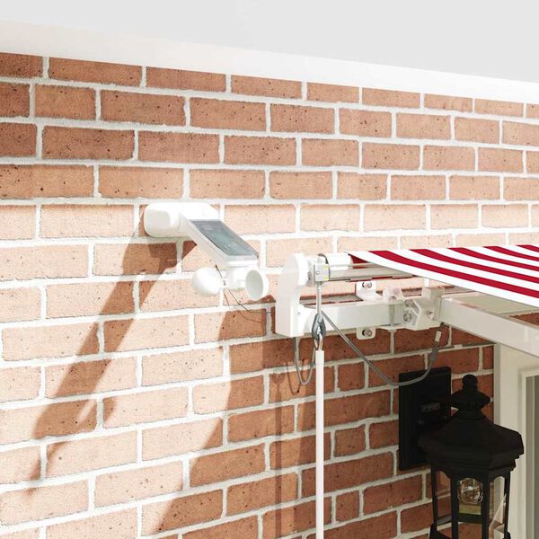 vidaXL Izvelkams jumtiņ&scaron; Sarkana un balta 400 &times; 300 cm