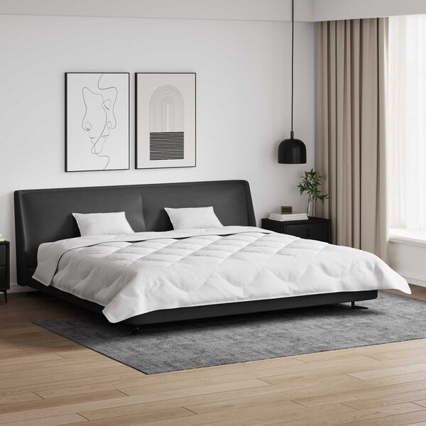 vidaXL Ziemas gultas sega ar spilvenu 3 pcs Balts Mikro&scaron;ķiedra