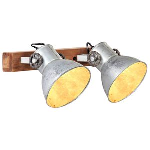 vidaXL sienas lampa, industriāls dizains, sudrabaina, 45x25 cm, E27