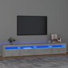 vidaXL TV skapītis ar LED apgaismojumu, betona pelēks, 240x35x40 cm