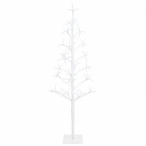 vidaXL LED lampiņu Ziemassvētku eglīte Balts 18 x 18 x 120 cm Tērauds