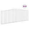 vidaXL arkveida gabiona grozi, 10gb., 400x30x140/160cm, cinkota dzelzs