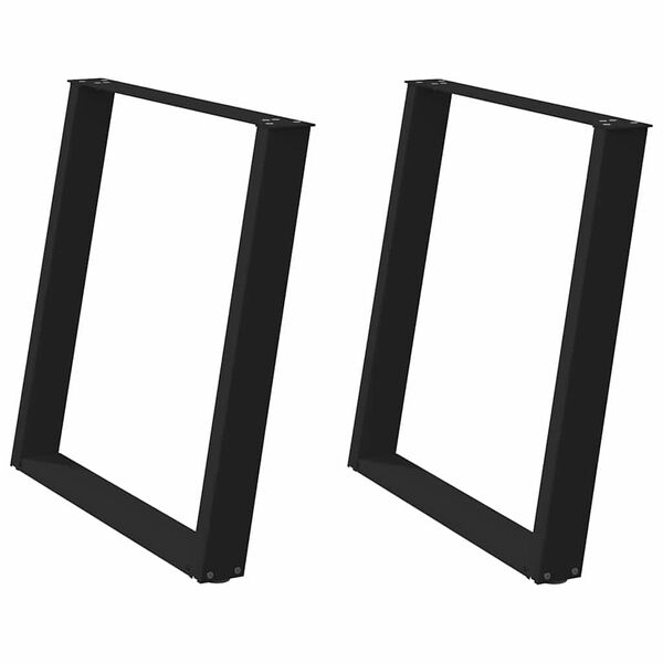 vidaXL ēdamgalda kājas, 2 gab., U-veida, melnas, 70x(72-73) cm, tērauds