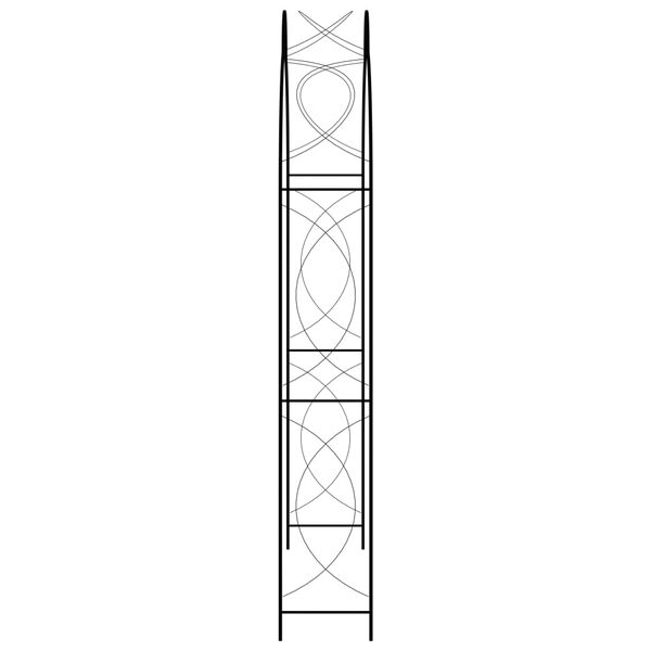 vidaXL dārza arka, melna, 150x34x240 cm, dzelzs