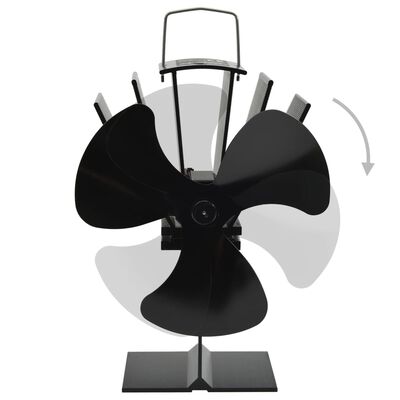 vidaXL karstuma izplūdes ventilators, 3 lāpstiņas, melns