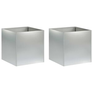 vidaXL Dārza stādītājs 2 gab. Sudraba 20 x 20 x 20 cm Cinkota tērauda