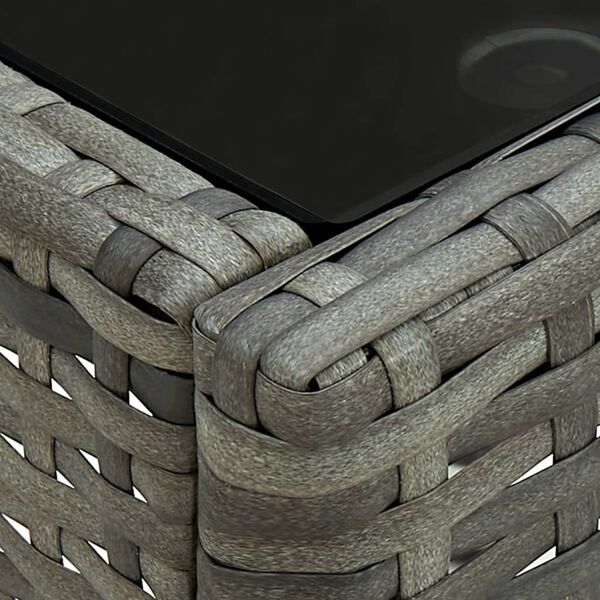 vidaXL 3-daļīgs bistro mēbeļu komplekts, pelēka PE rotangpalma