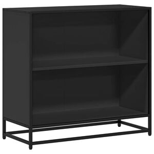 vidaXL grāmatu plaukts, melns, 80,5x35x76 cm, inženierijas koks