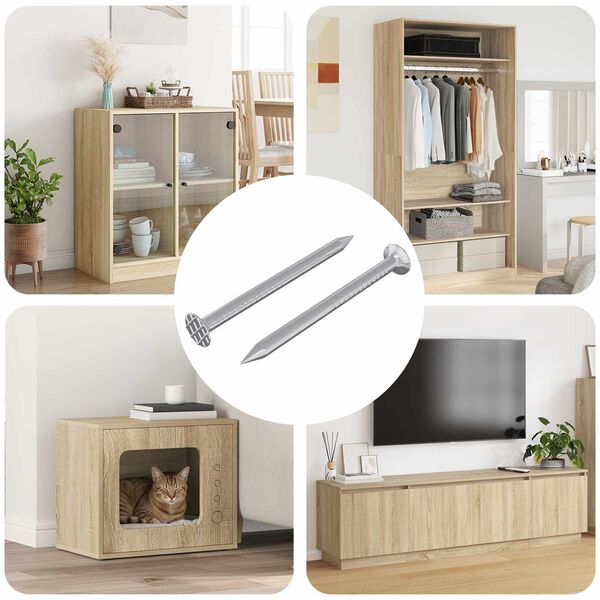 vidaXL Naglas kokam 2 pcs Sudraba &Oslash; 3 x 15 mm Metāls