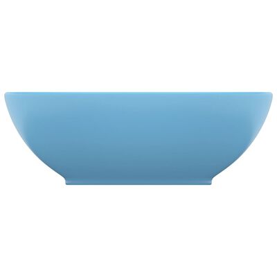 vidaXL izlietne, ovāla forma, 40x33 cm, matēta gaiši zila keramika