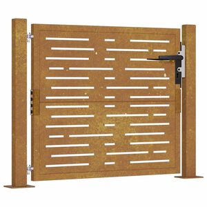 vidaXL dārza vārti, 100x75 cm, kortēna tērauds, kvadrātveida dizains