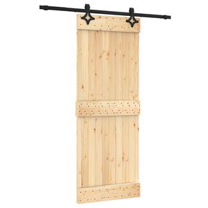 vidaXL Slīdo&scaron;ās durvis 80 x 210 cm Cieta priedes koks (neapstrādāts)