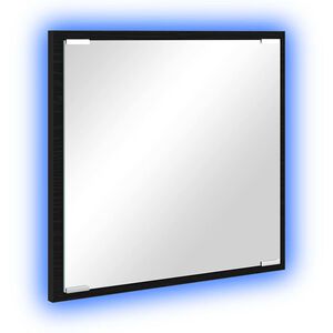 vidaXL LED vannas spogulis Melns ozolkoks 40 x 37 x 8.5 cm