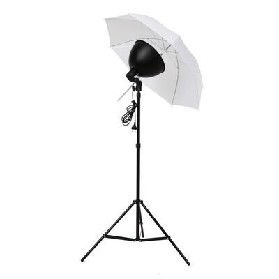 vidaXL fotostudijas gaismu komplekts: lietussargi, abažūri un trijkāji