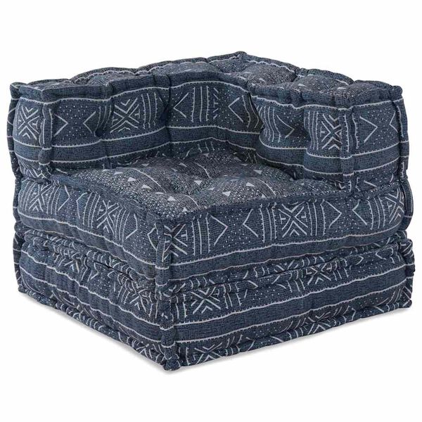 vidaXL Modulārais stūra dīvāns Indigo druka 70 x 70 x 56 cm audums