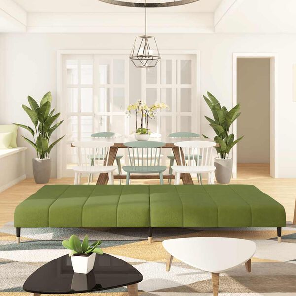 vidaXL 2-vietīga dīvāngulta, gaiši zaļš samts