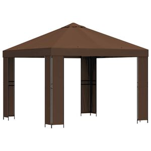 vidaXL Nojume 3 x 3 m Brūna Poliesters un tērauds 190 gsm