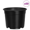 vidaXL Ziedu pods 50 pcs Melna &Oslash; 15 x 12.5 cm Plastmasa