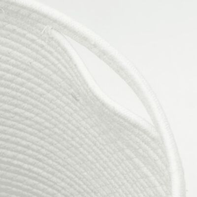 vidaXL uzglabāšanas grozs ar vāku, brūns ar baltu, Ø37x50 cm, kokvilna