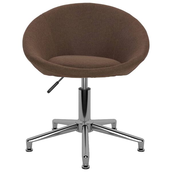 vidaXL grozāmi virtuves krēsli, 4 gab., brūns audums