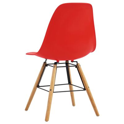 vidaXL virtuves krēsli, 2 gab., sarkana plastmasa