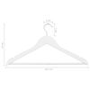 vidaXL drēbju pakaramie, 100 gab., balti, neslīdo&scaron;s cietkoks