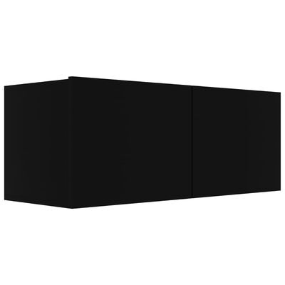 vidaXL 4-daļīgs TV skapīšu komplekts, melns, skaidu plāksne