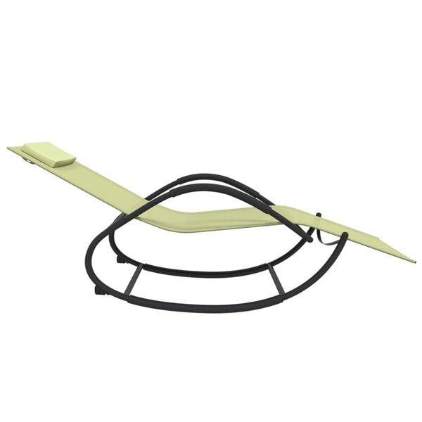 vidaXL sauļošanās šūpuļkrēsls, krēmkrāsas, tērauds un tekstilēns