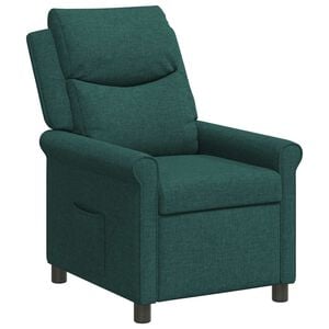 vidaXL Atzveltnes krēsls Tum&scaron;i zaļ&scaron; 69 x 93 x 102 cm Audums