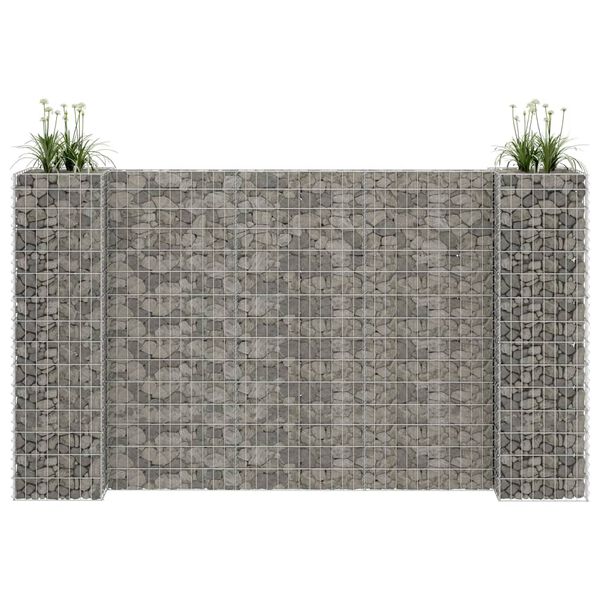 vidaXL H-formas gabions, tērauda stieple, 260x40x150 cm
