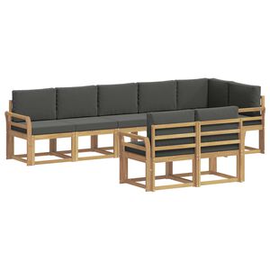 vidaXL Āra dīvānu komplekts 8 pcs Balta un antracīta Poliesters