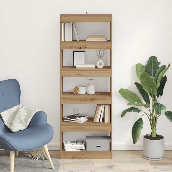 vidaXL Grāmatplaukts amatnieku ozola 60 x 30 x 166 cm