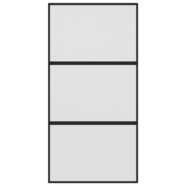 vidaXL bīdāmās durvis, melnas, 102,5x205 cm, rūdīts stikls, alumīnijs