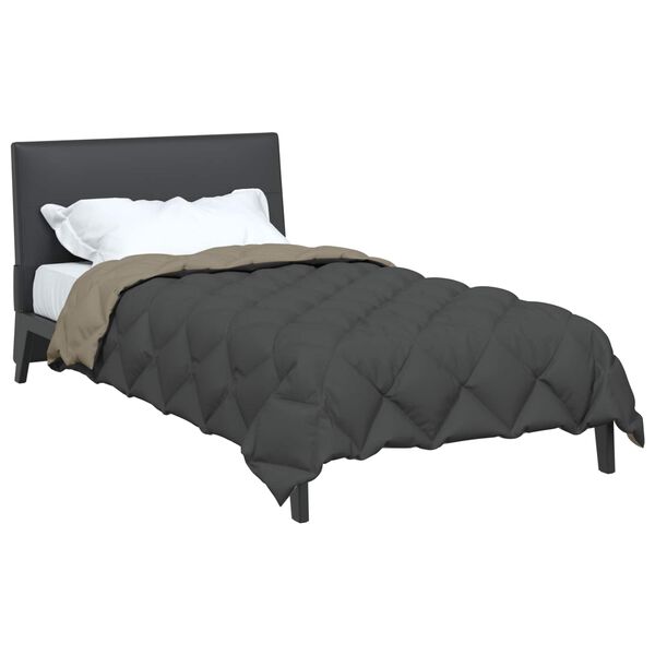 vidaXL Ziemas gultas sega Gai&scaron;i pelēks un antracīts 220 x 135 cm