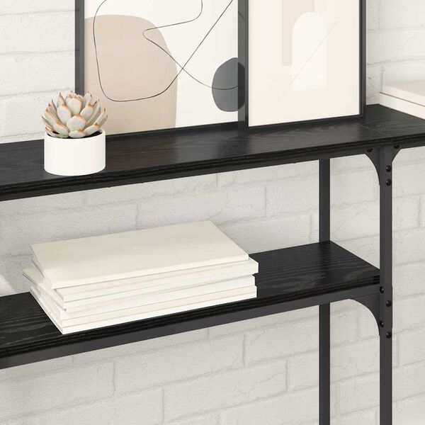 vidaXL Konsolesgalds Melns ozolkoks 146 x 22.5 x 75 cm