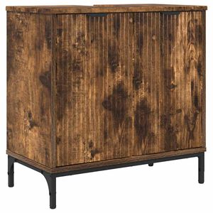 vidaXL Vannas istabas izlietnes skapītis ar uzglabā&scaron;anu Dūmaka ozols