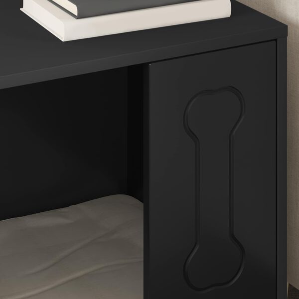 vidaXL Suņu māja Melna 44 x 42 x 49 cm Inženierijas koks