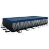 INTEX Baseina vāks 732 x 366 cm Taisnstūra PVC Tum&scaron;i zila un pelēka